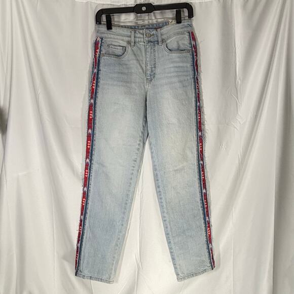 NWT Pilcro Anthropologie Vintage Straight Jeans High Rise Side Stripe 26 - Picture 2 of 6